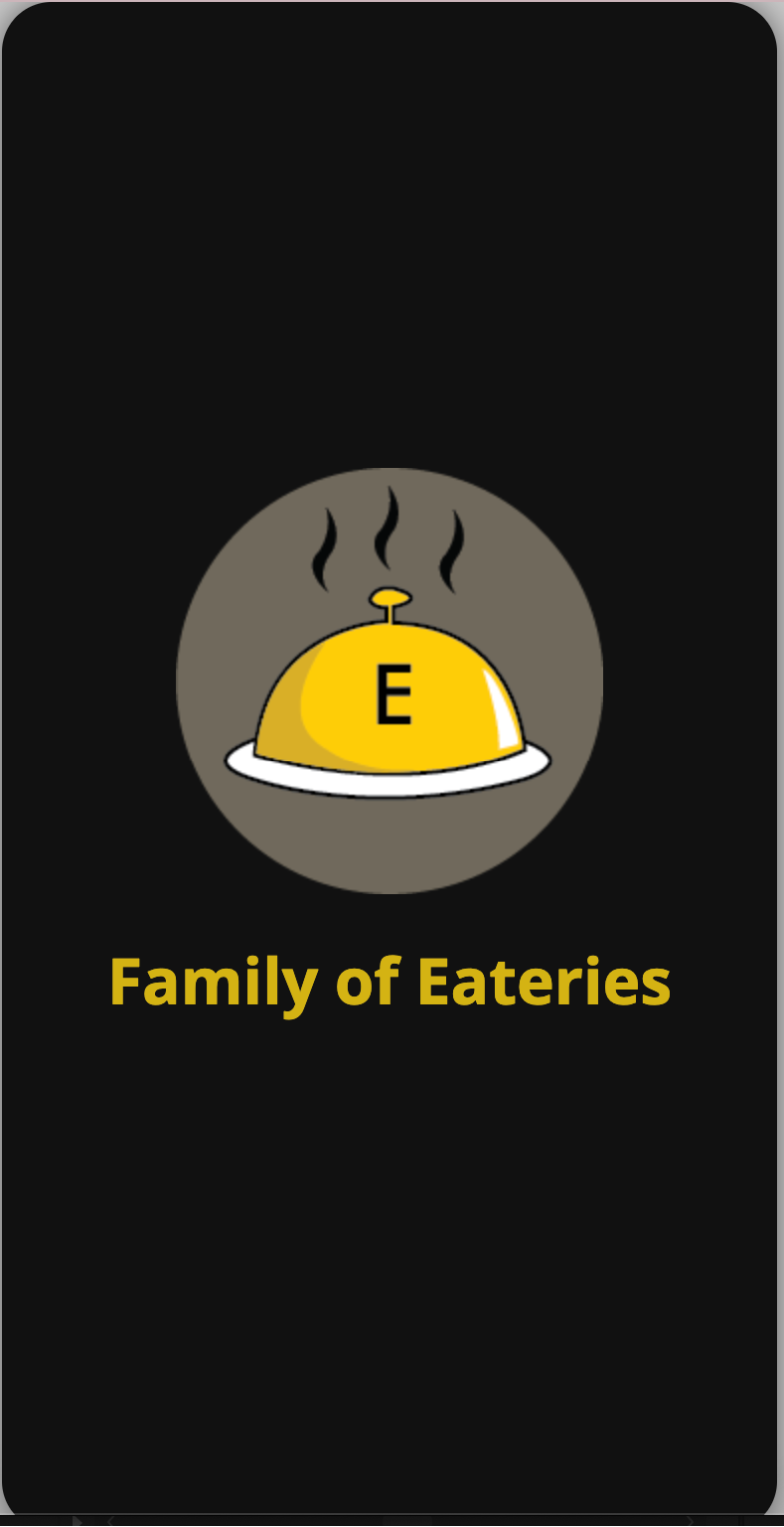 Family of Eateries prototype entry and selection screen